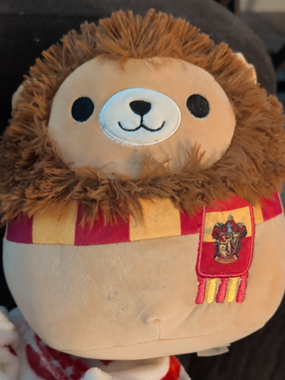 Warner Bros. Gryffindor Lion Plush Pet Toy in Brown with Red and Gold Scarf